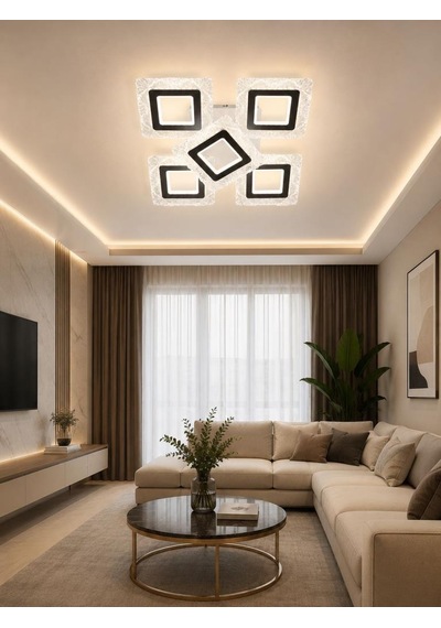 Eray Aydınlatma A016-4+1 Beyaz Dimmer Kumandalı Led Avize