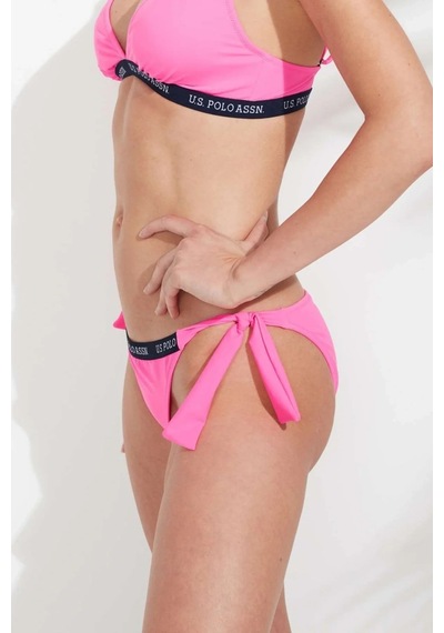 U.S. Polo Assn. Kadın Pembe Kalın İpli Bikini Alt Pembe