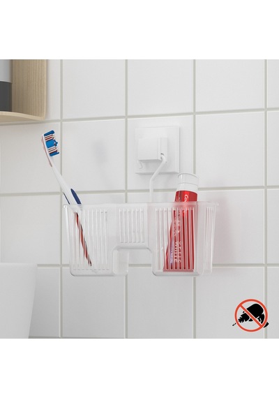 Teknotel Easyfıx Yapıskanlı Plastik Banyo Fırça Rafı Beyaz Ef058 Beyaz