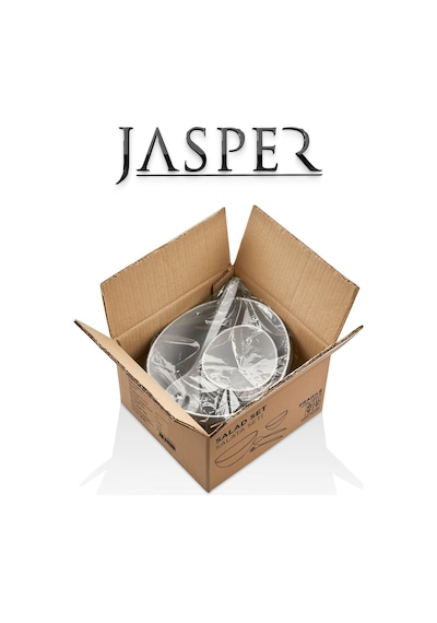 Jasper Açık Gri Çok Amaçlı Lüx 7 Parça Salata Servis Seti