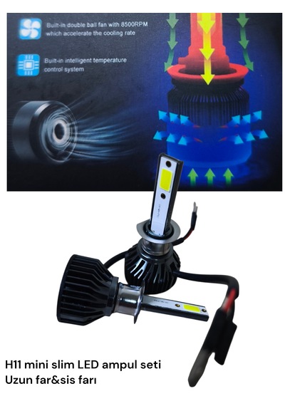 H11 Mini Slim Led Ampül Seti