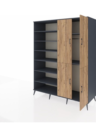 Kronos Gardrop 8 Raflı 4 Kapaklı 2 Askılı 176x59x221 Antrasit-çam/antrasit Çam/antrasit Kronos Gardrop 8 Raflı 4 Kapaklı 2 Askılı 176x59x221 Antrasit-çam/antrasit Çam/antrasit