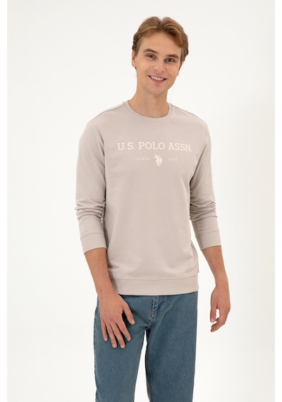 U.S. Polo Assn. Erkek Regular Fit Bisiklet Yaka Taş İnce Basic Sweatshirt 50313743-VR049