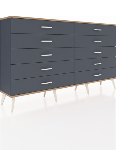 Arges Konsol 10 Çekmeceli 176x30x99 Antrasit-çam/antrasit Antrasit-çam/antrasit Arges Konsol 10 Çekmeceli 176x30x99 Antrasit-çam/antrasit Antrasit-çam/antrasit