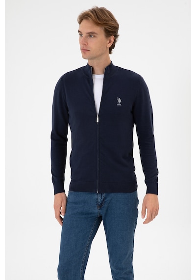 U.S. Polo Assn. Erkek Slim Fit Lacivert Triko Hırka 50313684-VR033