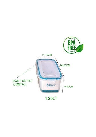 Moonstar Mlock Hava Sızdırmaz Contalı Kilitli Saklama Kabı 125L Çok Renkli