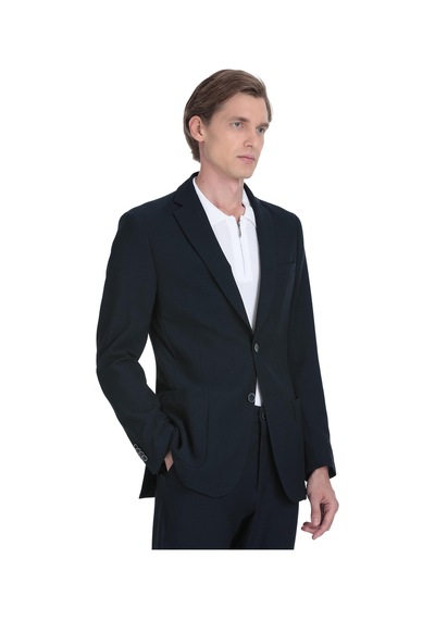 Hatemoğlu Lacivert Slim Fit Mono Yaka Casual Takım Elbise 36286 Lacivert