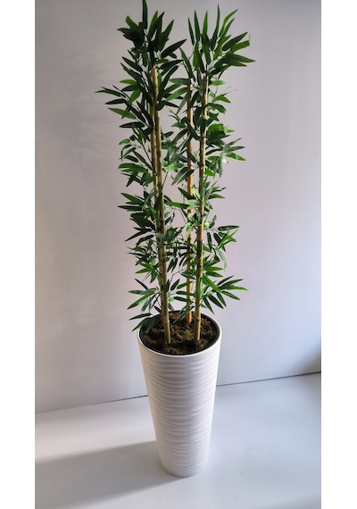 Rüzgar Yapay Çiçekçililk 180 Cm Bambu Ağacı Kumsal Saksı Yeşil