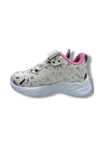 Cakgo Kuromi 725-26 Simli Parlak Deri Anatomik Kız Çocuk Sneaker Beyaz Lila 26-30 Beyaz