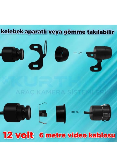 7 İnç Qled Ips Ekran Ve 1 Adet Kelebek Kamera Kayıt Yapmaz 12 V