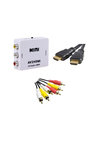Rca To Hdmi Çevirici Adaptör+ Rca Kablo + Hdmi Kablo