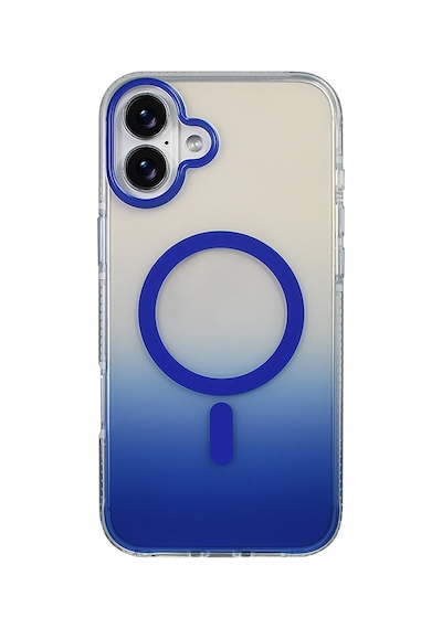 Techaks Apple Uyumlu iPhone 16 Plus Kılıf M-safe Şarj Özellikli Transparan Renk Geçişli Tchs Toros Kapak - Siyah Siyah