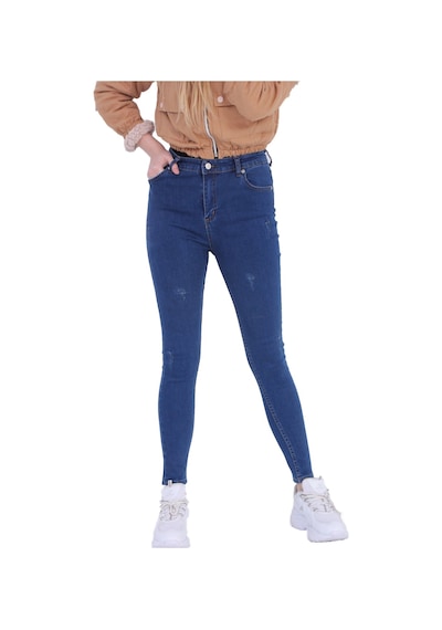 Kadın Lacivert Likralı Tırnaklı Skinny Jean Lacivert