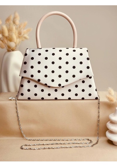 Elora Atelier Elora Puantiye Desen Beyaz Çanta Çok Renkli