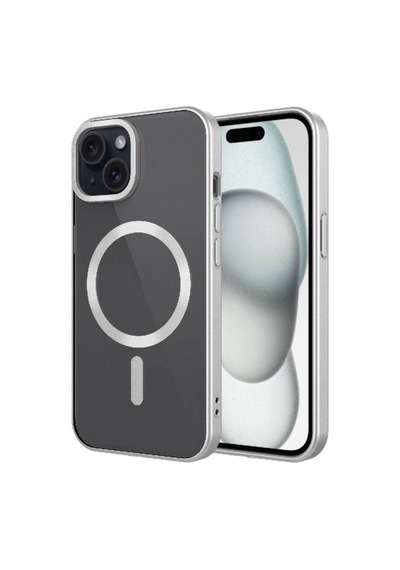 Apple Uyumlu iPhone 15 Plus Kılıf Mat Tasarımlı M-safe Wireless Şarj Özellikli Zore Mat Setro Kapak Titanyum