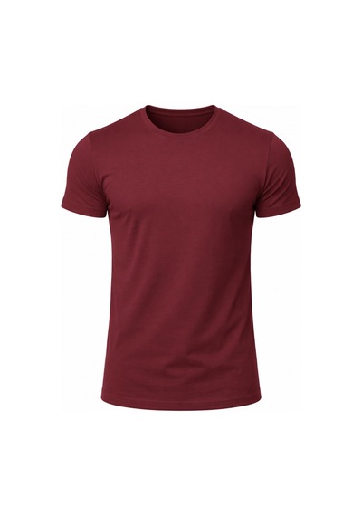 Deepsea Bordo Erkek Dar Kesim Basic Tişört 1801131-Bordo