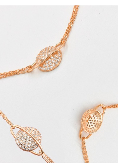 Brezza Lusso Jewelry Gezegen Model Rose Renk Kadın Gümüş Bileklik