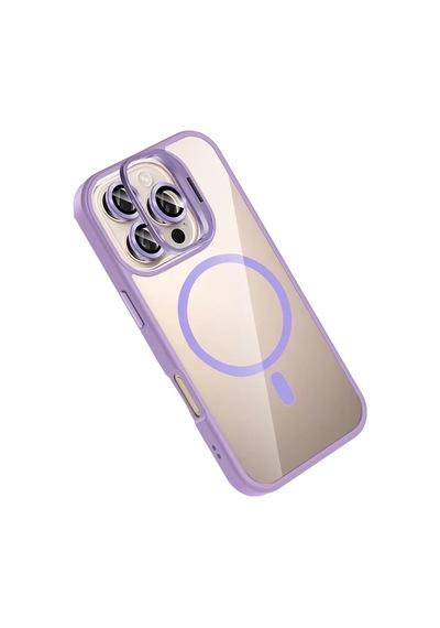 Apple iPhone Uyumlu 16 Pro Remim Lensli Magsafe Standlı Kapak - Lila Bzsxx00 1