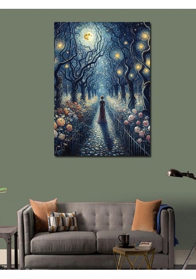 Kanvas Tablo Ay Işığı Yolu 100cmx140cm
