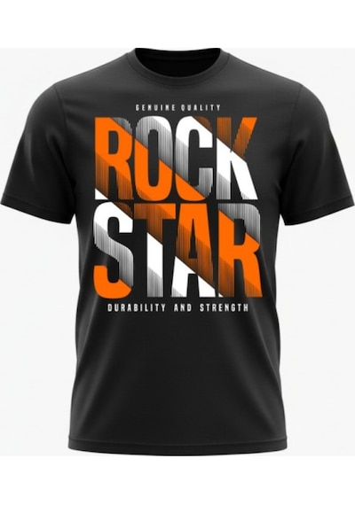 Urbantrendstore Unisex Siyah Rock Oversize Fit Rahat Geniş Salaş T-shirt Günlük Tişört