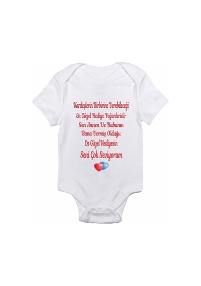 Babylimon Yeğen Hediyesi Baskılı Bebek Body Zıbın Beyaz - 132208695 Beyaz