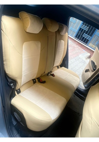 Kia Sportage 2016 2021 Arası Uyumlu Arka Sırt 2+1 Arka Sırt Kolcaklı Model Krem Taytüyü Krem Deri