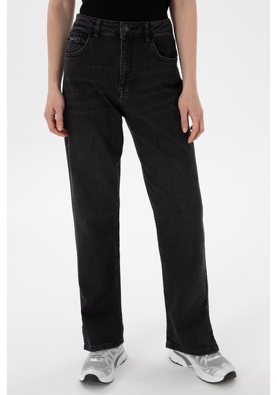 U.S. Polo Assn. Kadın Siyah Straight Fit Jean Pantolon 50304301-DN0027