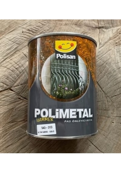 Polimetal Hammer Çelik Kapı Boyası Metal Ferforje Boyası Altın Sarısı