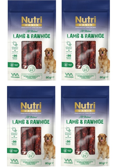 Nutri Canin Rawhide Kuzu Etli Köpek Ödülü 80 Gr. X 4 Adet