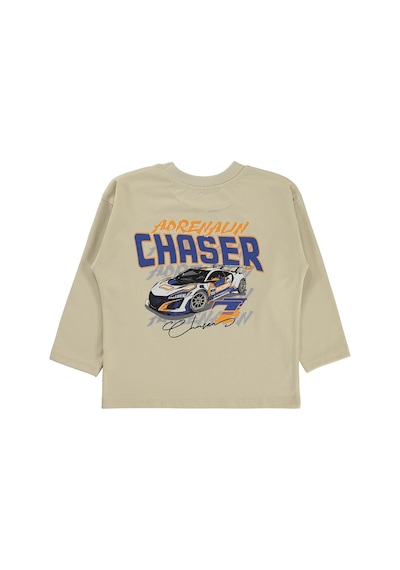 Civil Boys Chaser Araba Baskılı 2-5 Yaş Sweatshirt Km - Bej Taş Rengi