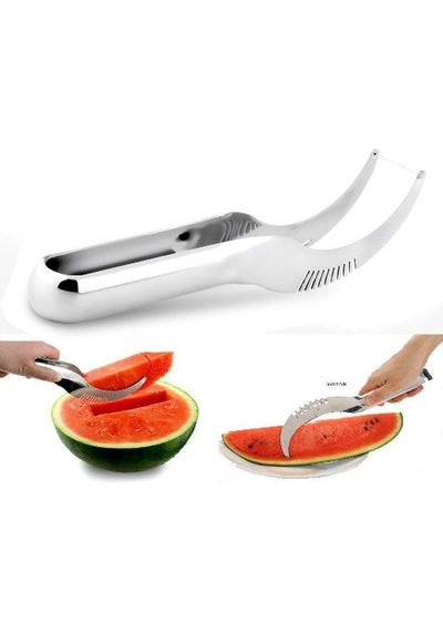 Lunaev Karpuz Dilimleme Bıçağı Servis Seti Açık Gri