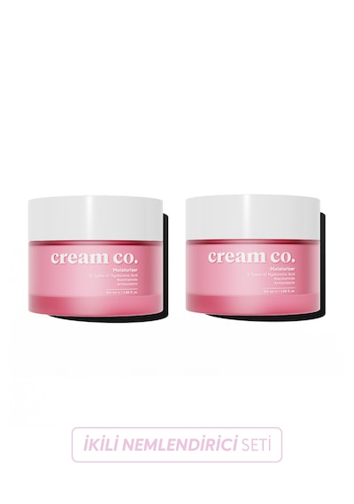 Cream Co. Moisturizer Cilt Tonu Eşitleyici ve Aydınlatıcı Su Bazlı Nemlendirici Yüz Kremi 2 x 50 ML