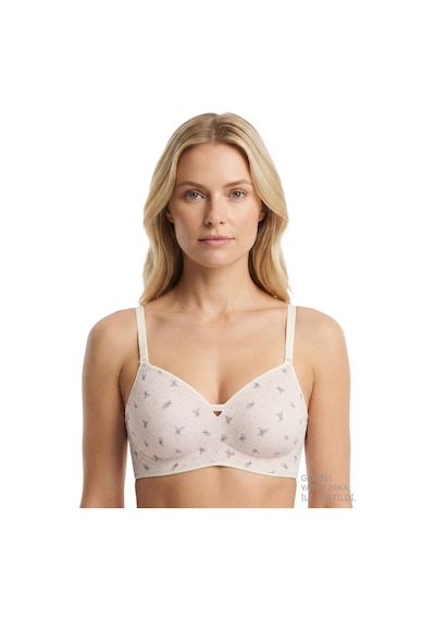 Cottonill Seamless Bra - Mireva Lazer Kesim Rib Dokulu Ayıcık Desenli Balensiz Kadın Sütyen 3'lü Paket Çok Renkli