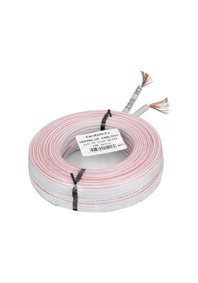 Botech 2x0.75mm Ccam 48 Tel Beyaz Kırmızı Kodlu 100 Metre Cca Hoparlör Kablosu