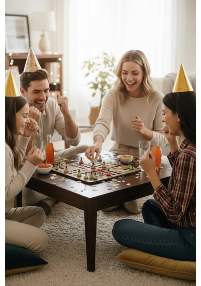 Ahşap Ludo Oyunu Kızma Birader - 4 Kişilik Premium Masa Oyunu