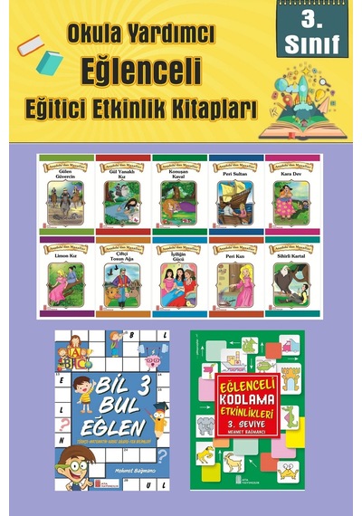 3.sınıflar İçin Okumayı Sevdiren 10 Lu Hikaye Seti -bil Bul Eğlen-kodlama 7 Okulda Evde Tatilde