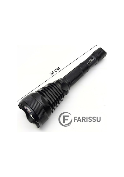 Ps-2800 30w 3000lm 3km Menzilli Şarjlı El Ve Tü Fek Feneri Siyah