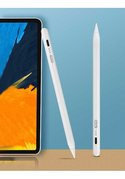Go Des GD-P1209 Apple Uyumlu iPad Palm Rejection Stylus Pencil Eğim Özellikli Dokunmatik Kalem - ZORE-260229 Beyaz