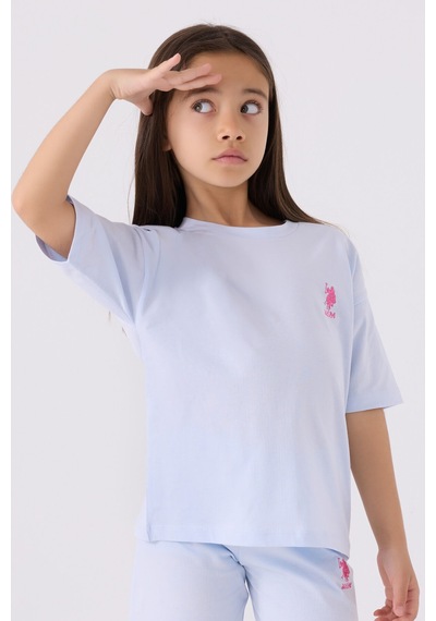 U.S. Polo Assn. U.s. Polo Assn Kız Çocuk Mavi Bermuda Takım Us1848-c-v35 Mavi