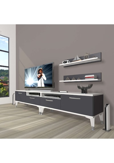 Decoraktiv Eko 220r Mdf Silver Tv Ünitesi Tv Sehpası Ceviz - Beyaz