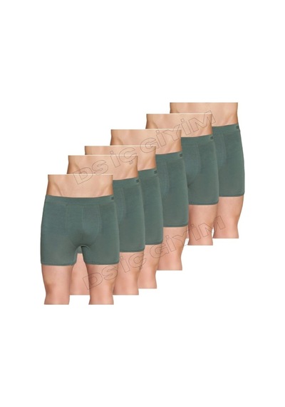 Berrak 4434 Erkek Likralı Micro Modal Boxer 6 Adet Haki