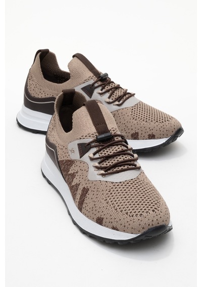 Dericlub Kadın Trikolu Aksesuar Bağcıklı Comfort Sneaker Cr 2486 Vizon