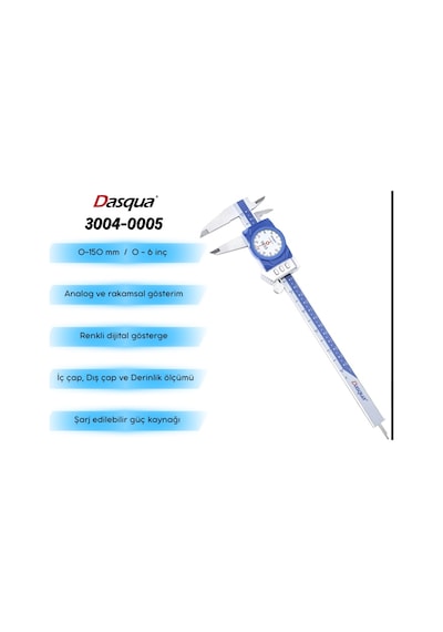 Dasqua 3004-0005 Dijital Ekranlı Saatli Kumpas 0-150mm Diğer