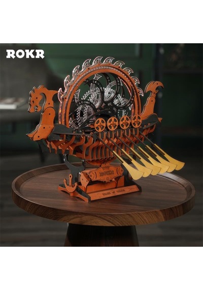 Rokr Lk802 Viking Gemisi Viking Dragon Ship Dıy Minyatür Maket Model Seti Ahşap 3d Wooden Puzzle 3d Model Kit Detaylı Dekoratif Hobi Seti Ahşap Maket