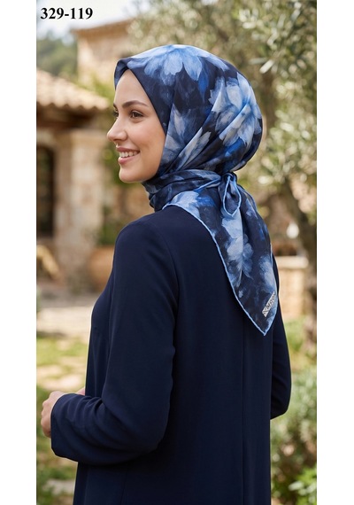Moonscarfs Moonscarf Soft Pamuk Eşarp Lacivert Mavi 329-119 Çok Renkli