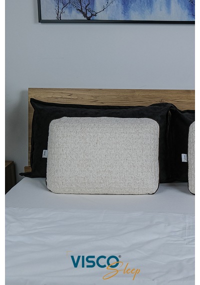 Visco Yastık Risus Ergonomik Yastık Doğal Keten Kılıf 60x40x15cm