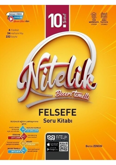 Nitelik 10. Sınıf Felsefe Beceri Temelli Soru Kitabı Nitelik Yayınları
