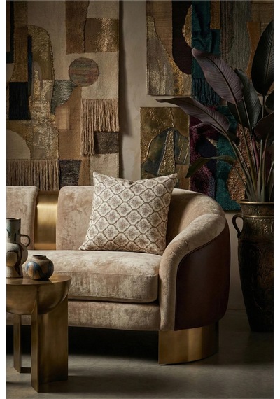Melisa Damask Baskılı Duck Kumaş Kahverengi Kırlent 45 45 Cm - 807 45 x 45