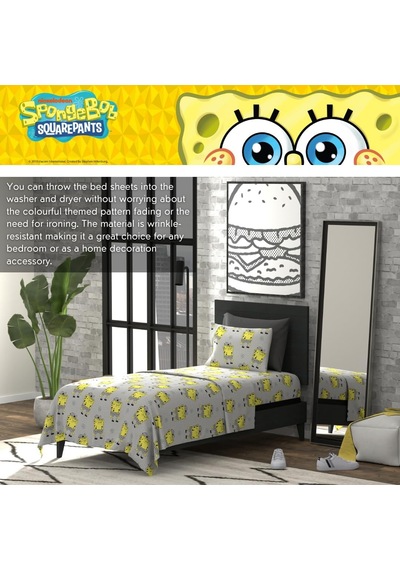 Spongebob Squarepants Yatak Süper Yumuşak Mikrofiber İkiz Xl Çarşaf Seti, College Dorm Essentials Resmi Lisanslı Ürün Çok Renkli