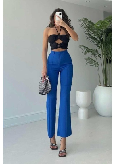 Ckm Moda Halka Tokalı Cut Out Top Bluz Siyah